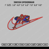 Swoosh Spiderman Embroidery File 7 size