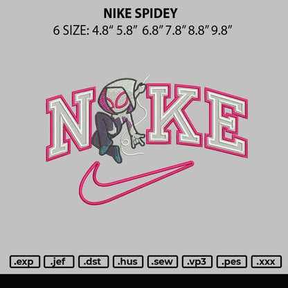 Nike Spidey Embroidery File 6 sizes