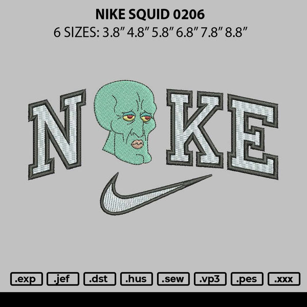 Nike Squid 0206 Embroidery File 6 sizes