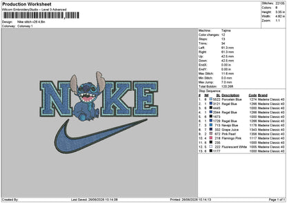 Nike Stitch V2606 Embroidery Machine Design File 6 sizes