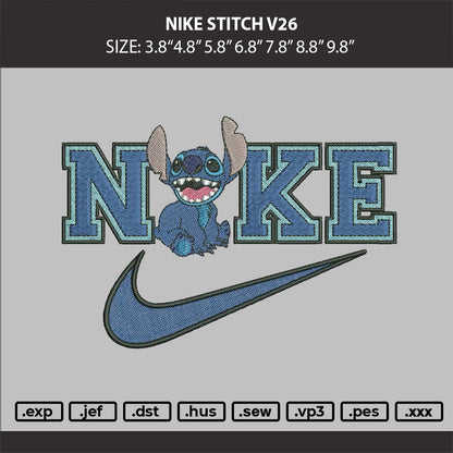 Nike Stitch V2606 Embroidery Machine Design File 6 sizes