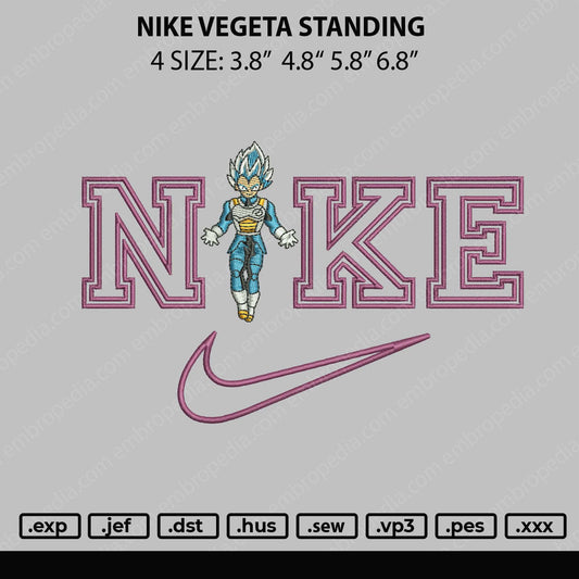 Nike Vegeta Standing Embroidery File 4 size