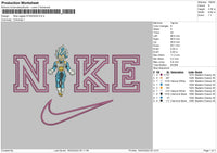 Nike Vegeta Standing Embroidery File 4 size
