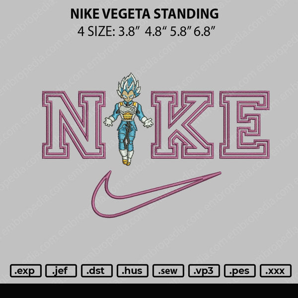 Nike Vegeta Standing Embroidery File 4 size