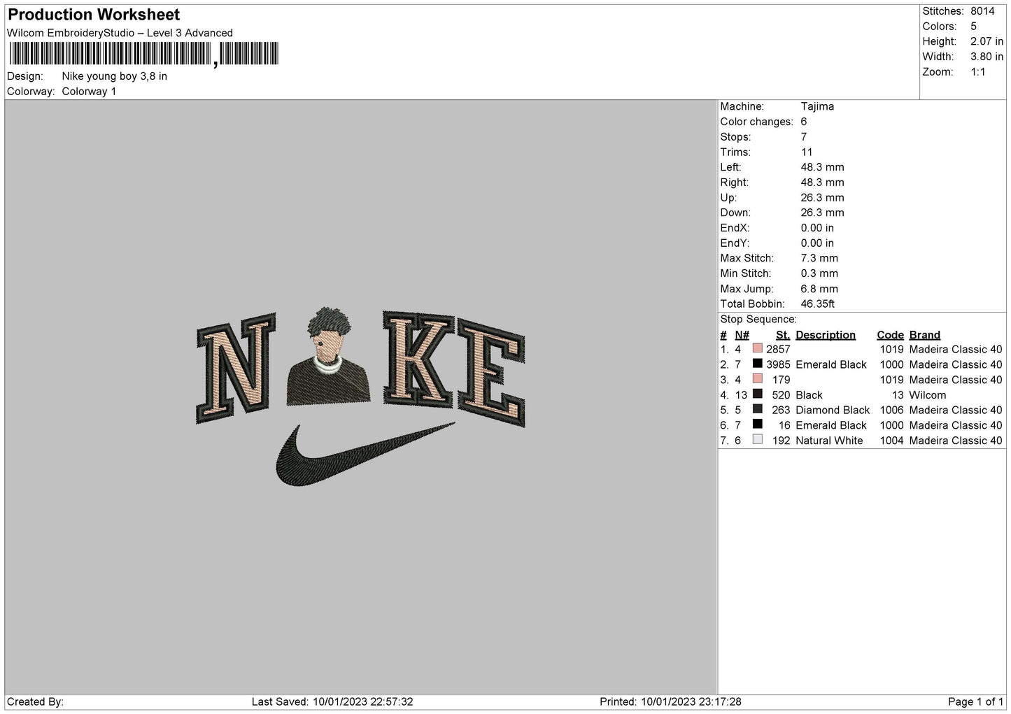 Nike Young Boy Embroidery File 6 sizes