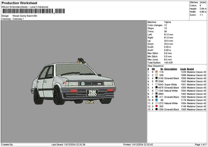 Car Photoembro 1312 Embroidery File 6 sizes