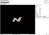 N Logo Embroidery File 6 sizes