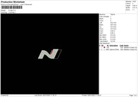 N Logo Embroidery File 6 sizes