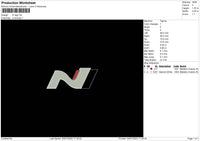 N Logo Embroidery File 6 sizes