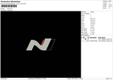 N Logo Embroidery File 6 sizes