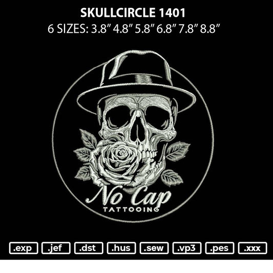 Skullcircle 1401 Embroidery File 6 sizes