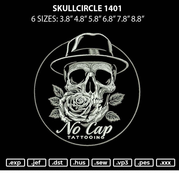 Skullcircle 1401 Embroidery File 6 sizes
