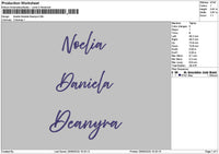 Noeliatext Embroidery File 6 sizes