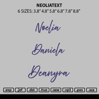 Noeliatext Embroidery File 6 sizes
