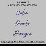 Noeliatext Embroidery File 6 sizes