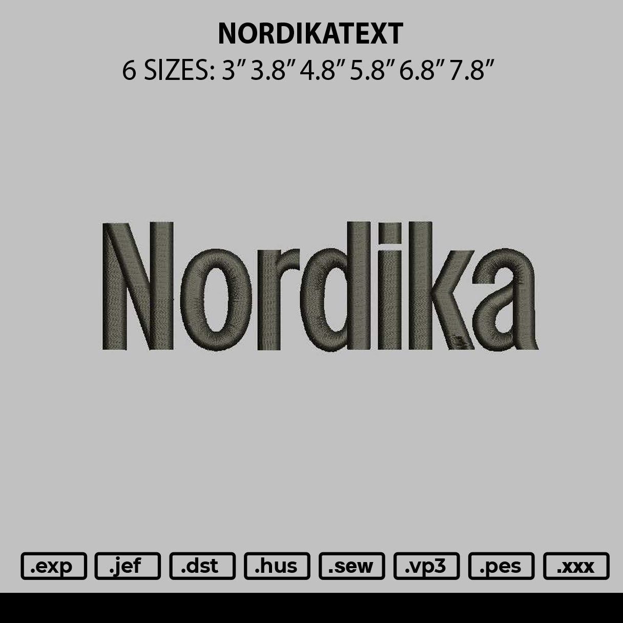 Nordikatext Embroidery File 6 sizes