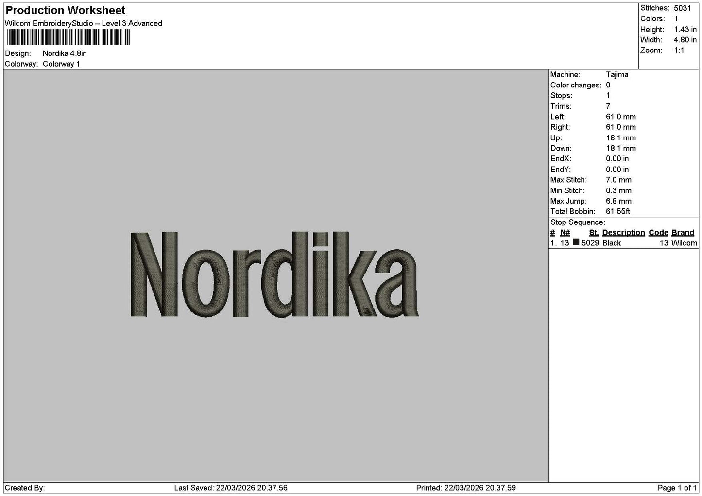 Nordikatext Embroidery File 6 sizes
