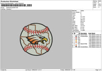 Baseball 1006 Embroidery File 6 sizes