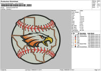 Baseball 1006 Embroidery File 6 sizes