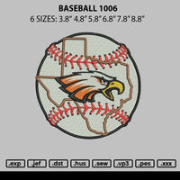Baseball 1006 Embroidery File 6 sizes