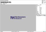 Northwesterntext Embroidery File 6 sizes