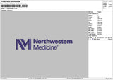 Northwesterntext Embroidery File 6 sizes