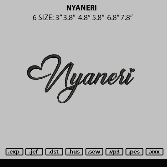Nyaneri Embroidery File 6 sizes