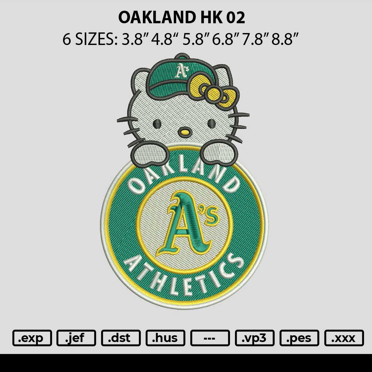 Oakland Hk 02 Embroidery File 6 sizes