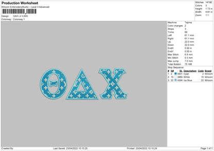 OAX LV Embroidery File 4 size