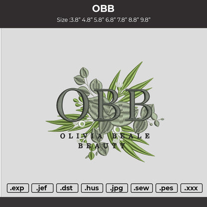 OBB Embroidery File 6 sizes