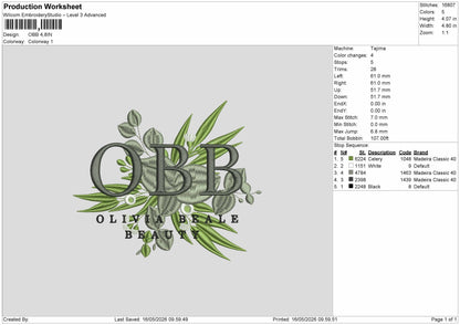 OBB Embroidery File 6 sizes