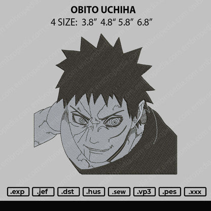 Obito Uchiha Embroidery File 4 size