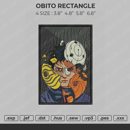 Obito Rectangle V2 Embroidery File 4 size
