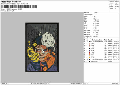 Obito Rectangle V2 Embroidery File 4 size