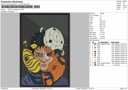 Obito Rectangle V2 Embroidery File 4 size