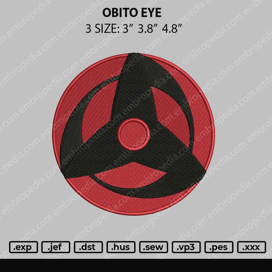 Obito Eye Embroidery File 3 size