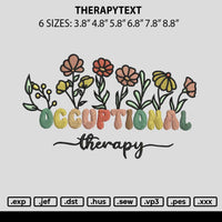 Therapytext Embroidery File 6 sizes