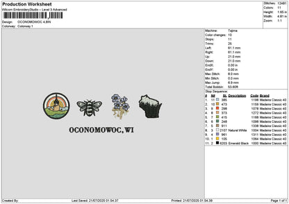 Bee Icons 01 Embroidery File 6 sizes