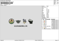 Bee Icons 01 Embroidery File 6 sizes