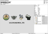 Bee Icons 01 Embroidery File 6 sizes
