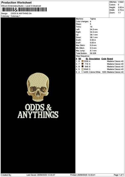 Skulltext 2909 Embroidery File 6 sizes