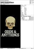 Skulltext 2909 Embroidery File 6 sizes