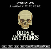 Skulltext 2909 Embroidery File 6 sizes