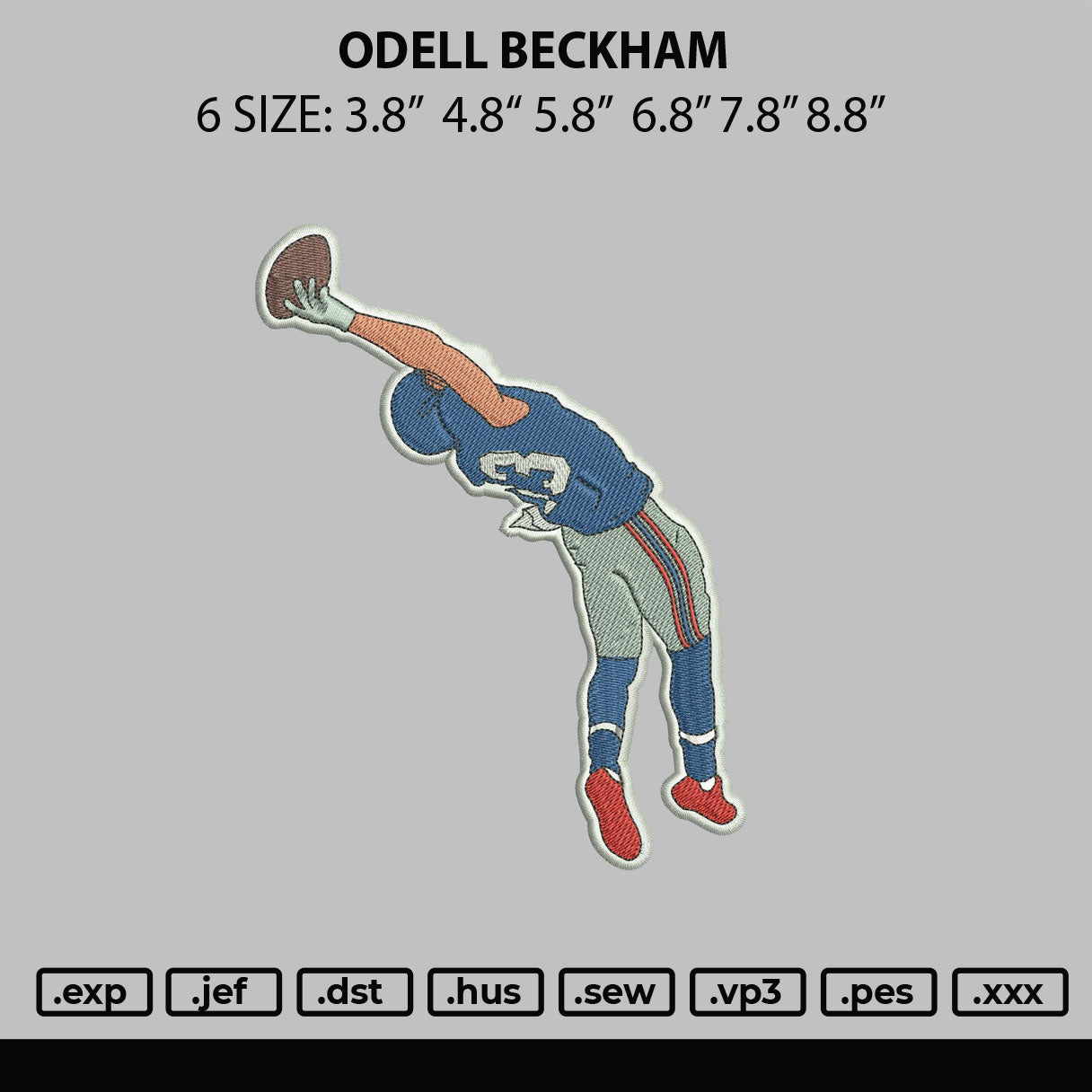 Odell Beckham Embroidery File 6 sizes