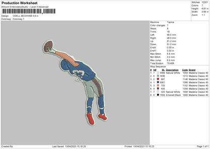 Odell Beckham Embroidery File 6 sizes