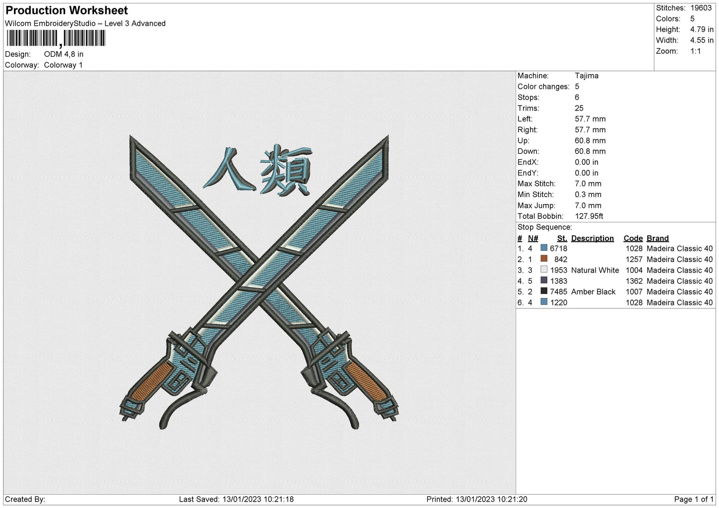 Odm Embroidery File 6 sizes