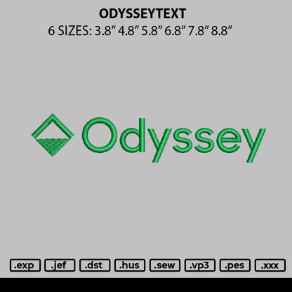 Odysseytext Embroidery File 6 sizes