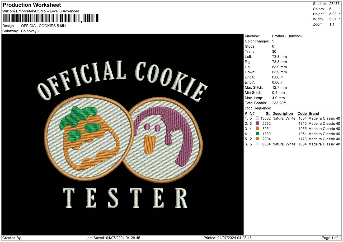 Cookiestext 2 Files Embroidery