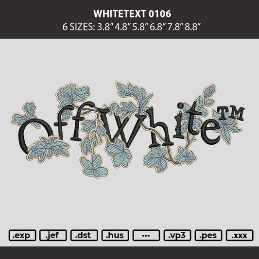 Whitetext Nature Embroidery Machine Design File 6 sizes