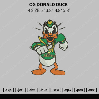 OG Donald Duck Embroidery File 4 size